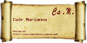 Csór Marianna névjegykártya